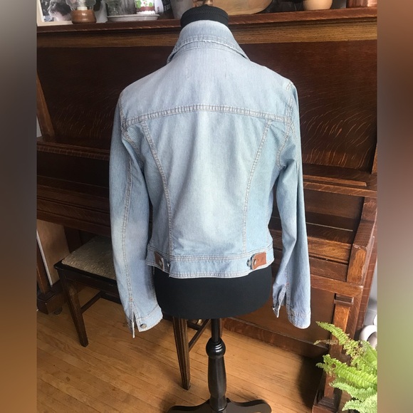 Anthropologie Pilcro Classic Denim Railroad Stripe Jacket - Picture 9 of 9